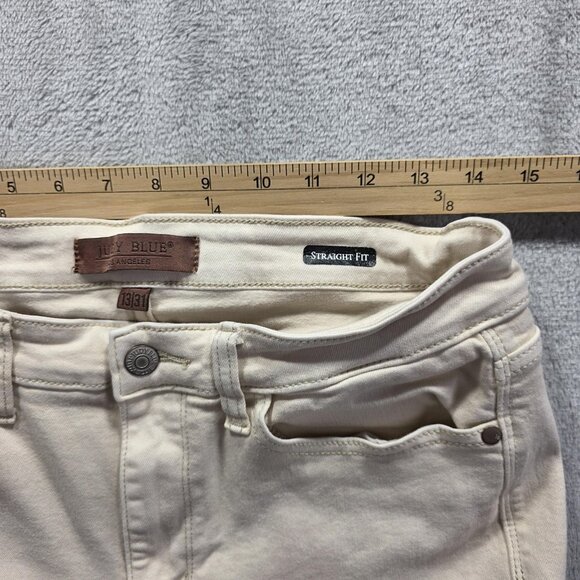 Judy Blue Jeans Womens 13/31 Off White Straight Fit Raw Hem Stretch JB82532C - Picture 8 of 11